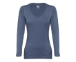 Women's long-sleeved cotton shirt, 150 g/m2 colour marbled blue