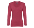 Women's long-sleeved cotton shirt, 150 g/m2 colour marbled red
