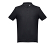 Men's cotton polo shirt in colours, 195 g/m2, THC Adam colour black