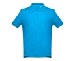 Men's cotton polo shirt in colours, 195 g/m2, THC Adam colour cyan blue