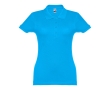 Women's cotton polo shirt in many colours, 195 g/m2 colour cyan blue