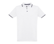 Slim-fit cotton polo shirt, 210 g/m2, THC Rome colour white