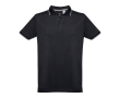 Slim-fit cotton polo shirt, 210 g/m2, THC Rome colour black