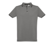 Slim-fit cotton polo shirt, 210 g/m2, THC Rome colour dark grey