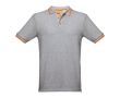 Slim-fit cotton polo shirt, 210 g/m2, THC Rome colour grey