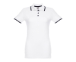 Women's two-tone cotton polo shirt, 210 g/m2, THC Rome colour white
