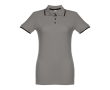 Women's two-tone cotton polo shirt, 210 g/m2, THC Rome colour dark grey
