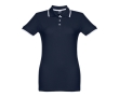 Women's two-tone cotton polo shirt, 210 g/m2, THC Rome colour navy-blue