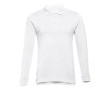 Long-sleeved cotton polo shirt, 210 g/m2, THC Bern colour white