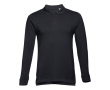 Long-sleeved cotton polo shirt, 210 g/m2, THC Bern colour black