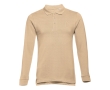 Long-sleeved cotton polo shirt, 210 g/m2, THC Bern colour light brown