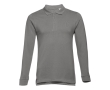 Long-sleeved cotton polo shirt, 210 g/m2, THC Bern colour dark grey