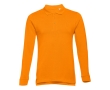 Long-sleeved cotton polo shirt, 210 g/m2, THC Bern colour orange