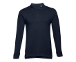 Long-sleeved cotton polo shirt, 210 g/m2, THC Bern colour navy-blue