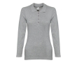 Long-sleeved cotton polo shirt for women, 210 g/m2 colour grey