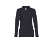 Long-sleeved cotton polo shirt for women, 210 g/m2 colour ultramarine blue