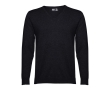 V-neck sweater partly made of cotton, 220 g/m2, THC Milan colour black
