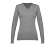 Women's V-neck cotton sweater, 220 g/m2, THC Milan colour grey