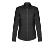 Women's cotton and polyester fitted shirt, 130 g/m2 colour black