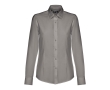 Women's cotton and polyester fitted shirt, 130 g/m2 colour dark grey
