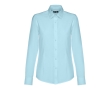 Women's cotton and polyester fitted shirt, 130 g/m2 colour light blue