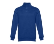 1/4 zip sweatshirts, polyester & cotton, 320 g/m2 colour royal blue