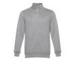 1/4 zip sweatshirts, polyester & cotton, 320 g/m2 colour grey