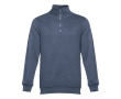 1/4 zip sweatshirts, polyester & cotton, 320 g/m2 colour marbled blue