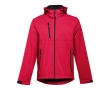 Softshell polyester jacket with hood, 280 g/m2, THC Zagreb colour red
