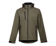 Softshell polyester jacket with hood, 280 g/m2, THC Zagreb colour military green
