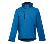 Softshell polyester jacket with hood, 280 g/m2, THC Zagreb colour cyan blue