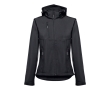 Women's polyester softshell jacket, 280 g/m2, THC Zagreb colour black