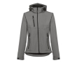 Women's polyester softshell jacket, 280 g/m2, THC Zagreb colour grey