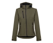 Women's polyester softshell jacket, 280 g/m2, THC Zagreb colour military green
