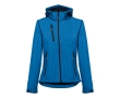 Women's polyester softshell jacket, 280 g/m2, THC Zagreb colour cyan blue