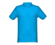 Cotton polo shirt in many colours, 240 g/m2, THC Monaco colour cyan blue