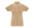 Women's cotton polo shirt, 240 g/m2, THC Monaco colour light brown