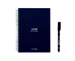 Reusable A5 hardback notebook with InfiniteBook scan black ink colour navy-blue