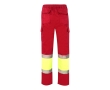 Cotton and polyester work trousers, reflective, 210 g/m2,  colour red