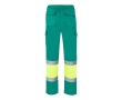 Cotton and polyester work trousers, reflective, 210 g/m2,  colour green