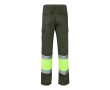 Cotton and polyester work trousers, reflective, 210 g/m2,  colour military green