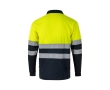 Extra-large two-tone long-sleeve work polo – 160 g/m2  colour yellow