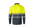 Extra-large polyester long-sleeve work polo – 160 g/m2  colour yellow
