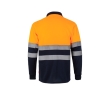 Extra-large two-tone long-sleeve work polo – 160 g/m2  colour orange