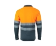 Extra-large polyester long-sleeve work polo – 160 g/m2  colour orange