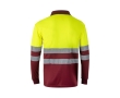 Extra-large long-sleeved work polo shirt, polyester, 160 g/m2,  colour burgundy
