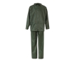 Two-piece work rain suit, PU-coated polyester, 225 g/m2, colour green