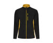 Polyester fleece work jacket with pockets – 220 g/m2, Velilla  colour dark yellow