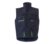Multi-pocket polyester work vest with zip – 120 g/m2  colour green