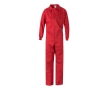 Work overalls, cotton and polyester, with zip, 200 g/m2, colour red
